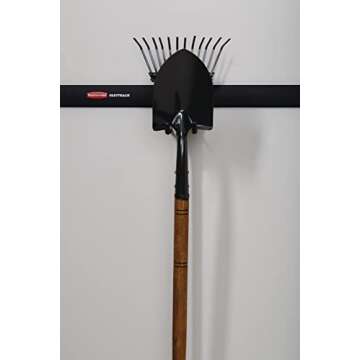 Rubbermaid FastTrack Rail Garage Organization Multi-Purpose Hook, 50 lbs Capacity, Satin Nickel, Wall Mounted Storage System, Direct Mount into FastTrack Garage Rail for Home/Garage Organization