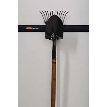 Rubbermaid FastTrack Rail Garage Organization Multi-Purpose Hook, 50 lbs Capacity, Satin Nickel, Wall Mounted Storage System, Direct Mount into FastTrack Garage Rail for Home/Garage Organization