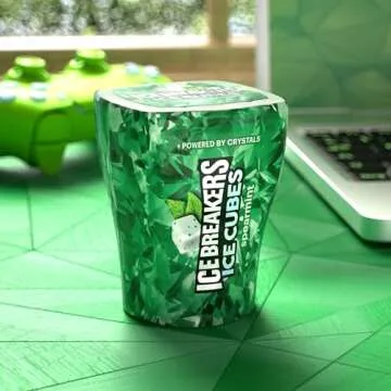 Refreshing ICE BREAKERS Ice Cubes Spearmint Gum Bottle
