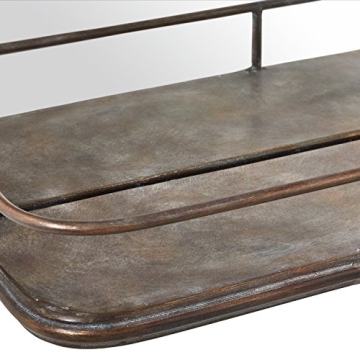 Stylish Arc Iron Wall Mount Mirror with Shelf