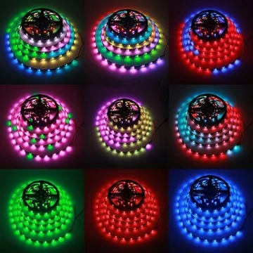 ALITOVE 16.4ft WS2812B RGB LED Strip Light for Custom Decor