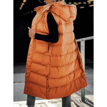 Grlasen Women's Long Quilted Vest Stylish Winter Coat