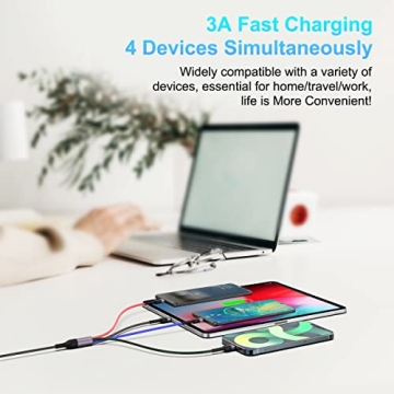 10 Ft USB C Multi Fast Charging Cable for All Devices