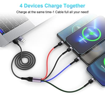 10 Ft USB C Multi Fast Charging Cable for All Devices