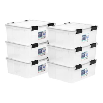 IRIS USA WeatherPro Storage Bins - Durable & Stackable
