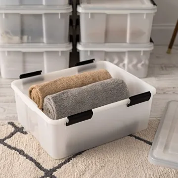 IRIS USA WeatherPro Storage Bins - Durable & Stackable