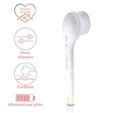 Finishing Touch Flawless Cleanse Spa, Electric Body Brush- with 3 Multi-Purpose Cleansing Heads for a Full Body Spa Experience