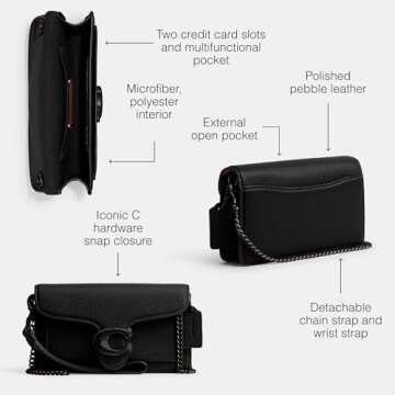 Chic Coach Polished Pebble Tabby Wristlet - Stylish & Compact