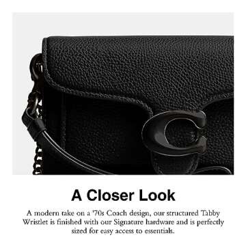 Chic Coach Polished Pebble Tabby Wristlet - Stylish & Compact