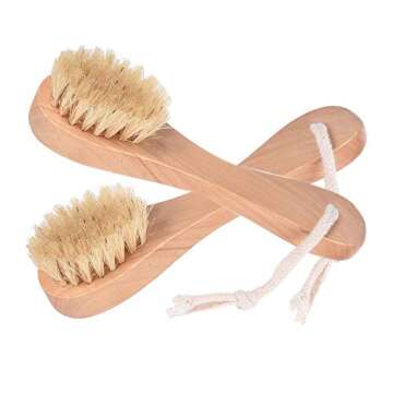 Natural Bristles Wooden Face Cleaning Brush Wood Handle Facial Cleanser Nose Scubber Exfoliating Fac...