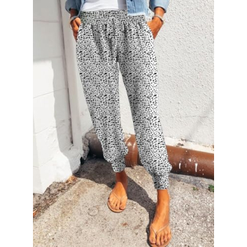 Comfortable Leopard Print Jogger Pants for Women