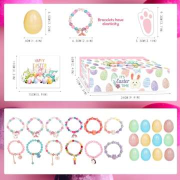 Mason Life Easter Eggs Fillers with Bracelets, Easter Eggs with Toys, Party Favors for Girls, Easter...