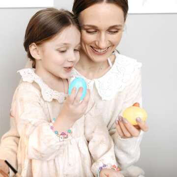 Mason Life Easter Eggs Fillers with Bracelets, Easter Eggs with Toys, Party Favors for Girls, Easter Egg Stuffers for Toddler, Easter Egg Fillers Gifts, Easter Gifts for Kids, 12PCS