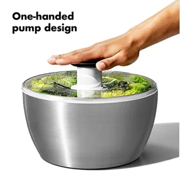 OXO Stainless Steel Salad Spinner for Effortless Prep
