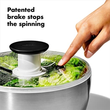 OXO Stainless Steel Salad Spinner for Effortless Prep