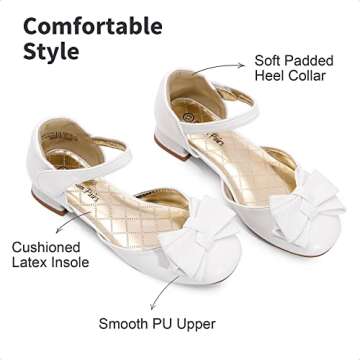 Elegant DREAM PAIRS Girls Dress Shoes - Glittery Bow Ballet Flats
