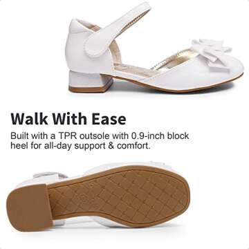 DREAM PAIRS Girls Elegant Dress Shoes with Bow Design