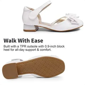 DREAM PAIRS Girls Elegant Dress Shoes with Bow Design
