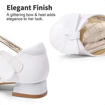 DREAM PAIRS Girls Elegant Dress Shoes with Bow Design