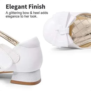 DREAM PAIRS Girls Elegant Dress Shoes with Bow Design