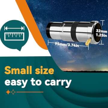 SVBONY SV137 3X Barlow Lens 1.25 inch Telescope Accessory Metal Body Fully Multi-Coated Barlow Eyepi...