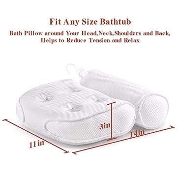 Luxurious Bath Pillow Spa Cushion for Head, Neck, Shoulders