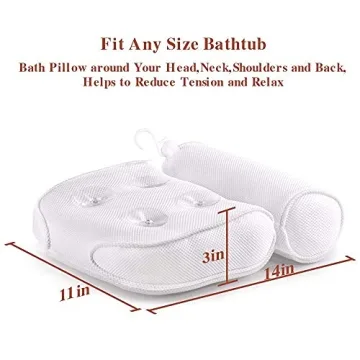 Luxurious Bath Pillow Spa Cushion for Head, Neck, Shoulders