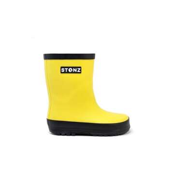 Stonz Rain Boots - Kids Rubber Boots Made with Toxic Free Natural Rubber - Waterproof, Safe Kids Rain Boots For Girls & Boys - Durable & Comfortable For Camping, School & Play.