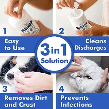 Arava Pet Eye Wipes for Dogs Cats Puppies & Kittens - 100 Count - Natural and Aromatherapy Medicated Cat Dog Eye Wipes for Discharge and Crust - Removes Dirt, Prevents Tear Stains, Face Wipes for Dogs