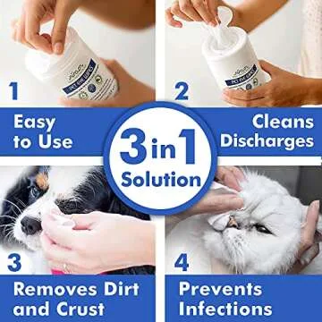 Arava Pet Eye Wipes for Dogs Cats Puppies & Kittens - 100 Count - Natural and Aromatherapy Medicated Cat Dog Eye Wipes for Discharge and Crust - Removes Dirt, Prevents Tear Stains, Face Wipes for Dogs