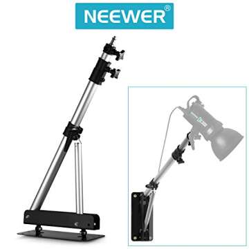 Neewer Wall Mounting Triangle Boom Arm for Photography Strobe Light, Monolight, Softbox, Umbrella, Reflector and Ring Light, Support 180 Degree Rotation, Max Length 4 Feet/125cm (Silver)