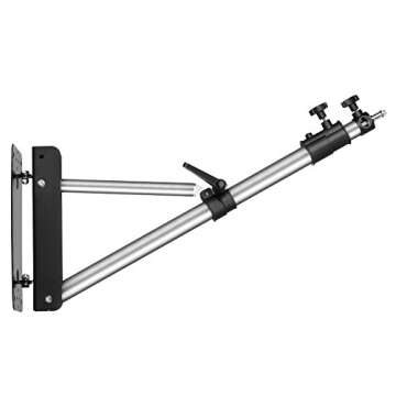 Neewer Wall Mounting Triangle Boom Arm for Photography Strobe Light, Monolight, Softbox, Umbrella, Reflector and Ring Light, Support 180 Degree Rotation, Max Length 4 Feet/125cm (Silver)