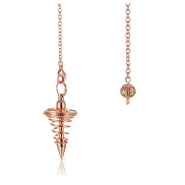 Jovivi Rose Gold Copper Pendulum for Divination Healing