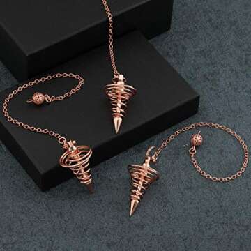 Jovivi Rose Gold Copper Pendulum for Divination Healing