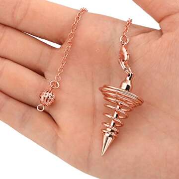 Jovivi Rose Gold Copper Pendulum for Divination Healing