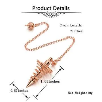 Jovivi Rose Gold Copper Pendulum for Divination Healing