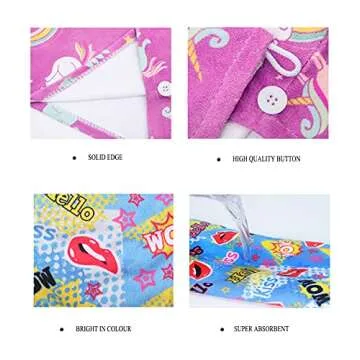 ELLEWIN Microfiber Hair Drying Towels for Kids, 3 Pack Wet Hair Towel Wrap Turban for Girls Children Women, Quick Dry Twisty Hair Towels Wrap for Curly Long Thick Hair Anti Frizz