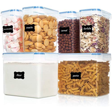 Vtopmart Airtight Food Storage Containers 6 Pieces - Plastic BPA Free Kitchen Pantry Storage Contain...