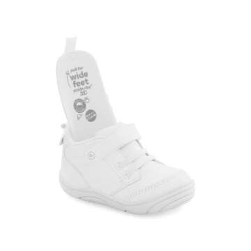 Stride Rite 360 Unisex Child Taye 2.0 First Walker Shoe, White, 4 Toddler US