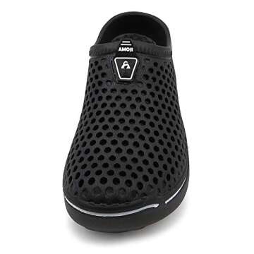 Amoji Garden Clogs Shoes Sandals House Slippers Home Room Shoes Indoor Outdoor Shower Shoe Sport Kids Child Children Baby Boys Girls (Toddler/Little Kid/Big Kid) Black 1-2 M US Little Kid