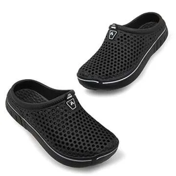 Amoji Garden Clogs Shoes Sandals House Slippers Home Room Shoes Indoor Outdoor Shower Shoe Sport Kids Child Children Baby Boys Girls (Toddler/Little Kid/Big Kid) Black 1-2 M US Little Kid