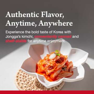 JONGGA Spicy Napa Cabbage Kimchi (Pack of 8), Shelf Stable Mat Kimchi, Spicy Korean Authentic Fermen...