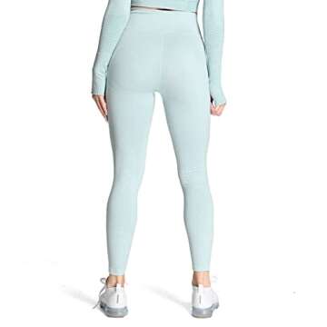 Aoxjox Women's High Waist Workout Gym Vital Seamless Leggings Yoga Pants 24'' (Light Green Marl, X-Small)