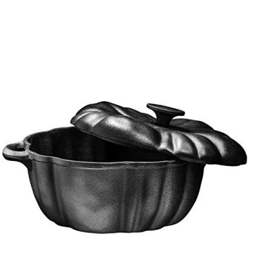 Bruntmor Cast Iron Pumpkin Soup Pot 4 Quart Dutch Oven