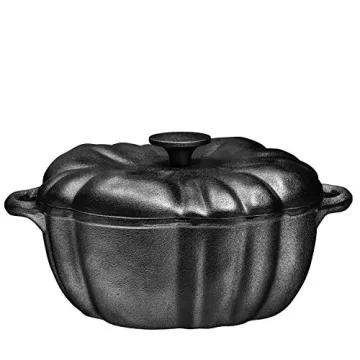 Bruntmor Cast Iron Pumpkin Soup Pot 4 Quart Dutch Oven