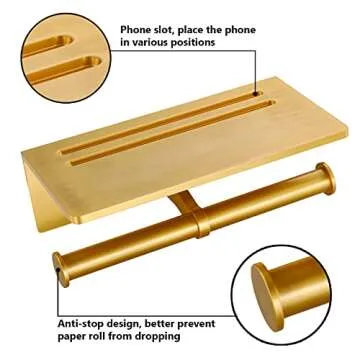 Smart Home Double Toilet Paper Holder with Shelf