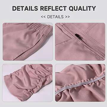 niaahinn Medical Uniform Scrub Set for Women Classic V-Neck Scrub Top with Pocket & Jogger Scrub Pants (Pink,M,Medium)