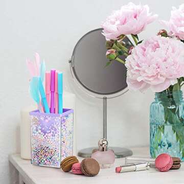 4 Pieces Cute Pen Holder Bubble Pencil Cup for Kids Kawaii Pencil Holder Desktop Stationery Organizer Makeup Brush Storage Holder for Teen Girls Desk Accessories, 4 Colors