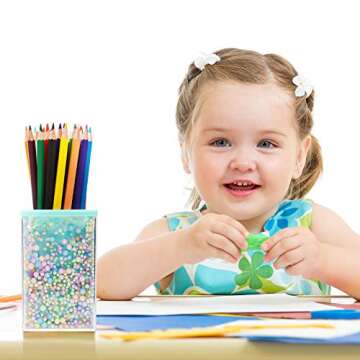 4 Pieces Cute Pen Holder Bubble Pencil Cup for Kids Kawaii Pencil Holder Desktop Stationery Organizer Makeup Brush Storage Holder for Teen Girls Desk Accessories, 4 Colors