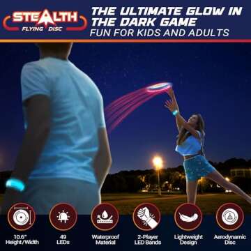 USA Toyz LED Flying Disc - All Ages Glow in Dark Fun